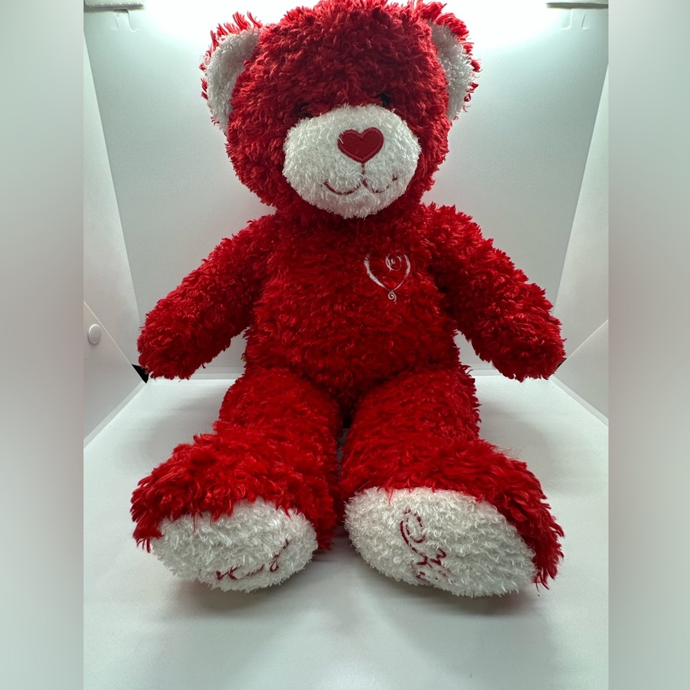 BUILD A BEAR Sweet Hugs And Kisses Plush Toy Red White Doll Love Teddy Valentine